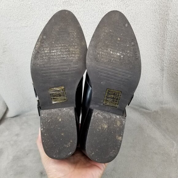 Sol Sana Shoes Womens EU 37 US 6.5 Black Leather Buckle Biker Buckle Ankle Boots - Picture 8 of 13